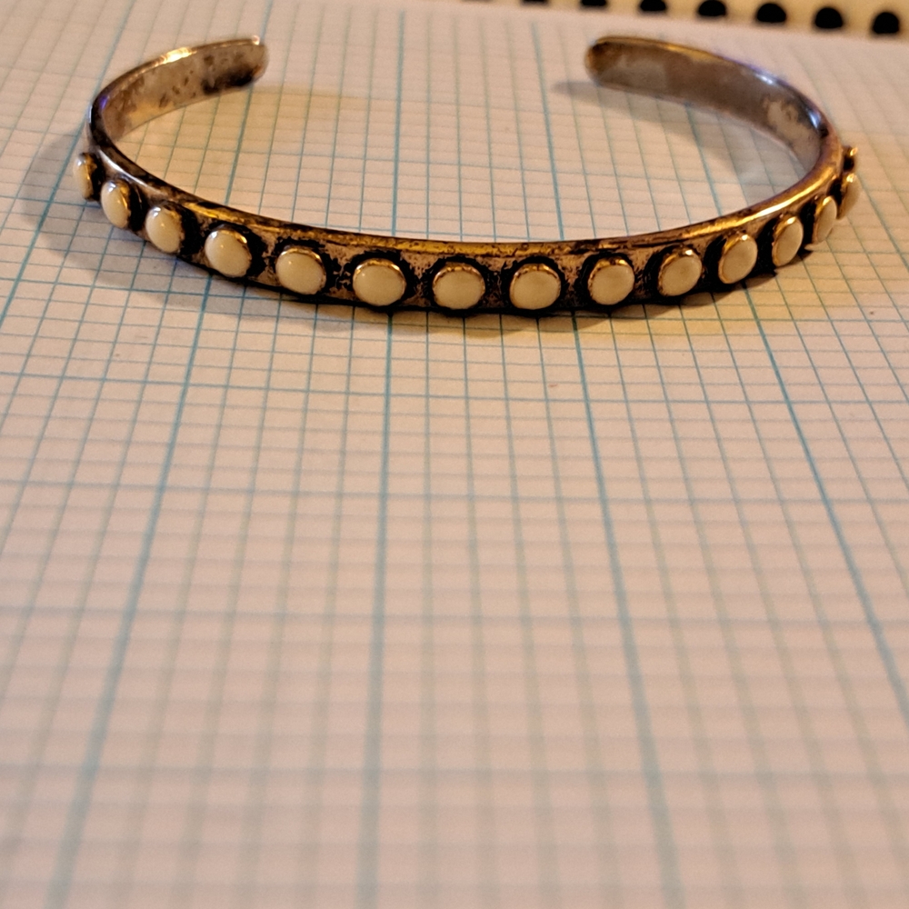 J. Crew Gold and Cream Bracelet